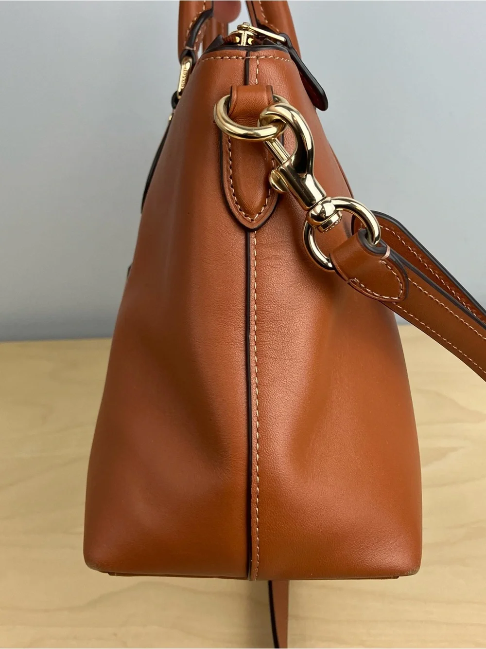 Coach CBM11 Georgia Satchel Bag Purse Smooth Brown Leather W/ Matching Wallet